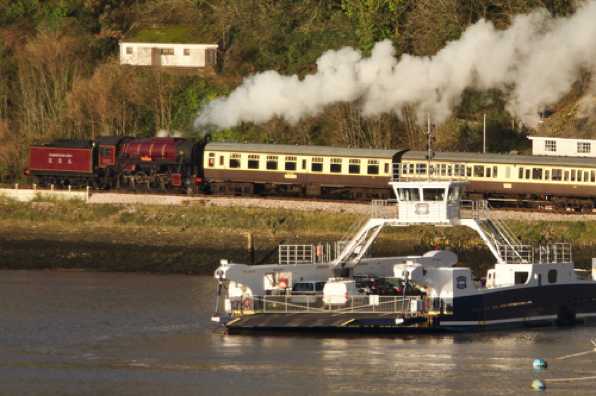 17 February 2020 - 16-16-25 
Dartmouth Steam Railway's new loco Omaha heads backwards to  Paignton.
#DartmouthSteamRailway #LocoOmaha